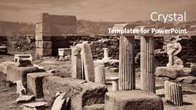  Presentation with island - Slide deck consisting of pillars-in-historical-ruins background and a coral colored foreground