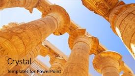  Presentation with karnak - PPT theme enhanced with pillars of the great hypostyle hall in karnak temple egypt background and a gold colored foreground