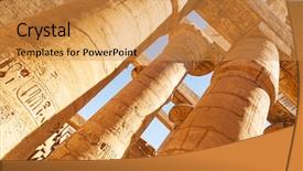  Presentation with karnak - Beautiful PPT theme featuring pillars of the great hypostyle hall in karnak temple egypt backdrop and a gold colored foreground