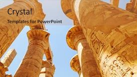  Presentation with karnak - Presentation design enhanced with pillars of the great hypostyle background and a gold colored foreground