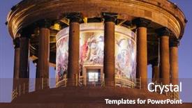  Presentation with mosaic - Slide deck with pillars with glass mosaic background and a tawny brown colored foreground