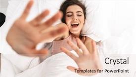  Presentation with chemistry white pills - Amazing slide deck having pillow after sleep or nap backdrop and a  colored foreground