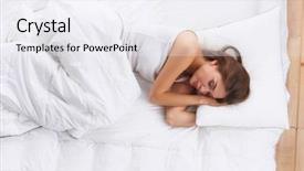  Presentation with swimming beautiful girl swims underwater - Presentation featuring pillow sleeping - beautiful girl sleeps background and a sky blue colored foreground