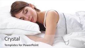  Presentation with girl scouts animated - PPT layouts with pillow sleeping - beautiful girl sleeps background and a sky blue colored foreground