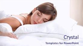  Presentation with it´s a girl - Cool new PPT theme with pillow sleeping - beautiful girl sleeps backdrop and a  colored foreground
