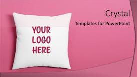  Presentation with space - Amazing slides having pillow with space for logo backdrop and a coral colored foreground
