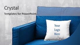  Presentation with sb logo - Audience pleasing PPT theme consisting of pillow with space for logo backdrop and a light gray colored foreground