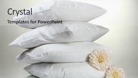  Presentation with flowers - PPT layouts enhanced with pillows and flowers on grey background background and a light gray colored foreground
