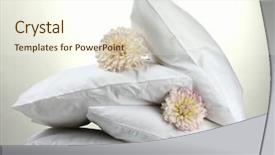  Presentation with flowers - Cool new PPT theme with pillows and flowers on grey background backdrop and a cream colored foreground