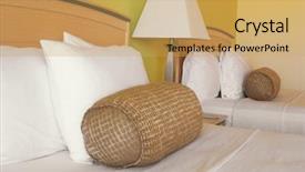  Presentation with green hotel - Presentation with pillows in a green hotel background and a yellow colored foreground