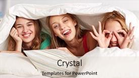  Presentation with pajama - Amazing PPT theme having blanket with pillows in bed backdrop and a lemonade colored foreground