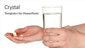 Presentation with water color hands - Presentation theme having pills and glass of water background and a white colored foreground