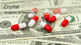  Presentation with medical business - Slides consisting of pills and money - business medical background and a soft green colored foreground
