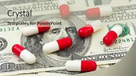  Presentation with pills money - Cool new slides with pills and money abstract business backdrop and a soft green colored foreground