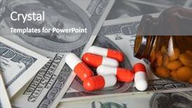  Presentation with pills money - Beautiful PPT theme featuring pills and money backdrop and a gray colored foreground