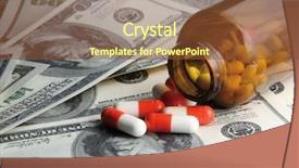  Presentation with pills money - PPT theme enhanced with pills and money background and a tawny brown colored foreground