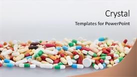  Presentation with medicament medical medicine pills - Beautiful slide set featuring pills and tablets as header backdrop and a white colored foreground