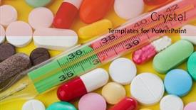  Presentation with abstract medical - Slides with pills-and-thermometer-abstract-medical background and a red colored foreground