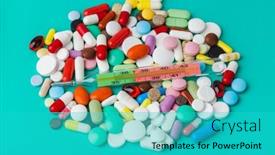  Presentation with abstract medical - Amazing presentation theme having pills-and-thermometer-abstract-medical backdrop and a teal colored foreground