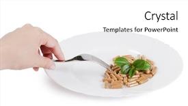  Presentation with abstract medical - Beautiful PPT theme featuring pills in plate - abstract medical background backdrop and a white colored foreground