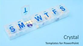 Presentation with capsules pills pill doctor prescription - Beautiful theme featuring pills in weekly container backdrop and a arctic colored foreground