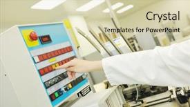  Presentation with medical pills - Beautiful presentation theme featuring medical pills industry factory backdrop and a soft green colored foreground