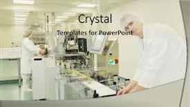  Presentation with medical pills - Slides consisting of packed people - medical pills industry factory background and a soft green colored foreground