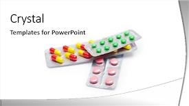  Presentation with chemistry white pills - Colorful theme enhanced with pills isolated on a white backdrop and a white colored foreground