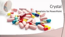  Presentation with pills - Theme consisting of pills isolated on white background background and a sky blue colored foreground