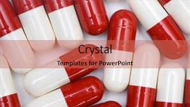  Presentation with medical pills - PPT theme enhanced with pills medical background a over white background background and a coral colored foreground
