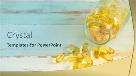  Presentation with pill bottle - Amazing slide set having penicillin - pills medicine spilling backdrop and a light blue colored foreground