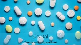 Presentation with pills - Cool new PPT layouts with pills-on-a-blue-table backdrop and a teal colored foreground