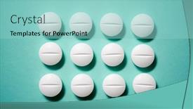  Presentation with pills - Beautiful slide deck featuring pills-on-a-green-table backdrop and a light blue colored foreground