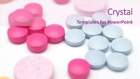  Presentation with chemistry white pills - Presentation theme enhanced with pills on a white background background and a  colored foreground