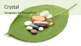  Presentation with green leaf - PPT layouts having pills on green leaf background and a mint green colored foreground