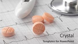  Presentation with pills - Colorful presentation theme enhanced with pills on the cardiogram backdrop and a light gray colored foreground