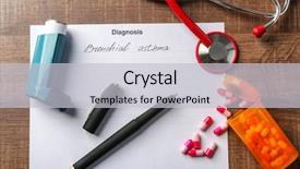  Presentation with diagnosis - PPT layouts featuring pills pen and diagnosis form background and a light gray colored foreground