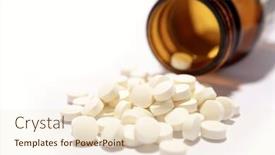  Presentation with spilling - Slide set with pills spilling from bottle background and a cream colored foreground