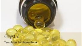  Presentation with spilling - Cool new presentation with pills spilling from bottle on the white backgrounds backdrop and a yellow colored foreground