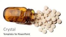  Presentation with spilling - Theme featuring pills spilling from bottle background and a cream colored foreground