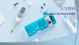  Presentation with virus disease - Presentation theme with pills-syringe-capsule-medicine-medical background and a sky blue colored foreground