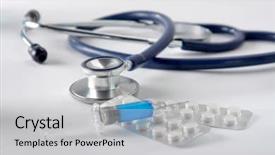  Presentation with syringe - Theme with pills syringe isolated on gery background and a  colored foreground