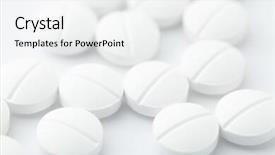  Presentation with medicine - Amazing PPT theme having pills tablet - heap of white medicine backdrop and a  colored foreground