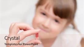  Presentation with give - Slide deck consisting of pills tablet - woman give red pill background and a lemonade colored foreground