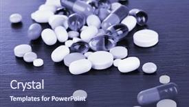  Presentation with pharmaceutical light - Audience pleasing slide set consisting of pills tablets and capsules backdrop and a ocean colored foreground