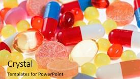  Presentation with drugs cocaine drug powder - Slides featuring pills tablets and drugs closeup background and a yellow colored foreground