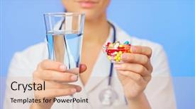  Presentation with drugs - Presentation design enhanced with pills tablets and drugs heap background and a lemonade colored foreground