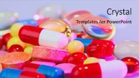  Presentation with medical pills - Amazing presentation design having pills tablets and drugs macro backdrop and a light blue colored foreground