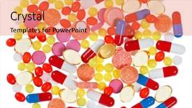  Presentation with medical pills - Presentation theme enhanced with pills tablets and drugs medical background and a coral colored foreground