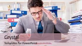  Presentation with capsules pills pill doctor prescription - Colorful presentation design enhanced with pills to cope with stress backdrop and a  colored foreground